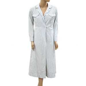 blue and white sezane dress Sezane Robe laurette Midi Dress